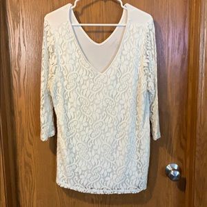 Lane Bryant white lace top